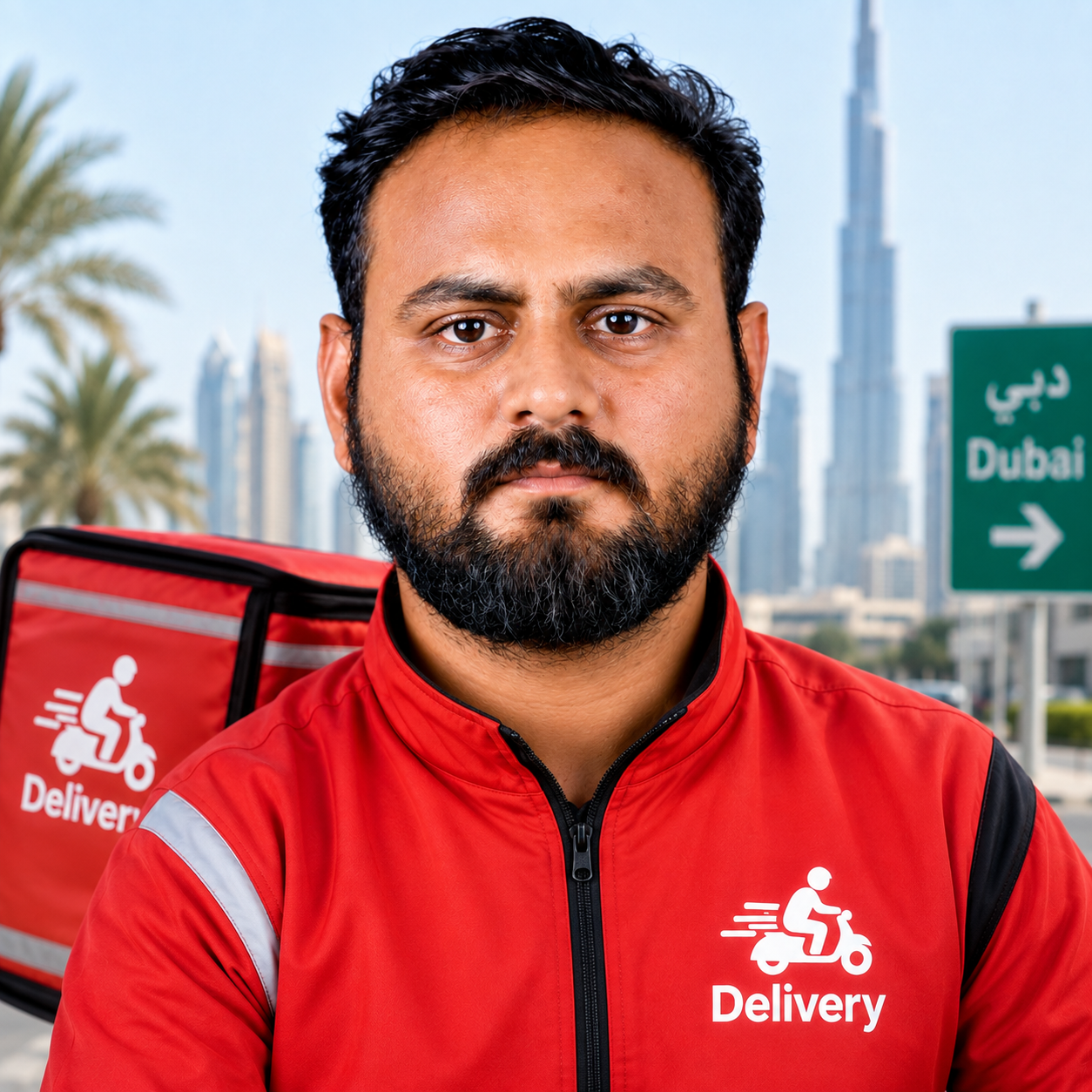 Hardik Dubai delivery rider